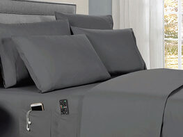 Kathy Ireland 6-Piece Smart Sheet Set (Grey/Full)