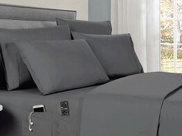 Kathy Ireland 6-Piece Smart Sheet Set (Grey)