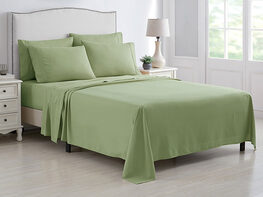 Kathy Ireland 6-Piece Brushed Microfiber Sheet Set (Sage/Twin)